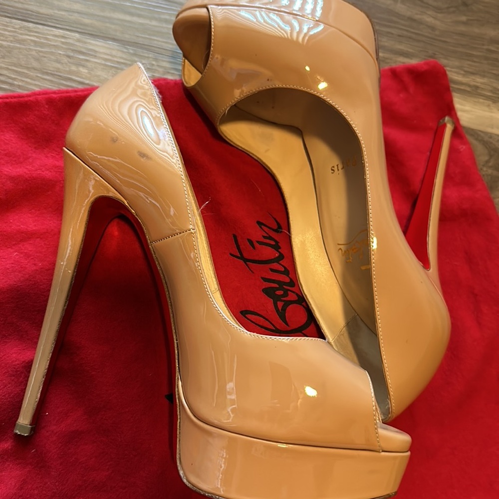 Christian Louboutin peep toe heels size 37.5